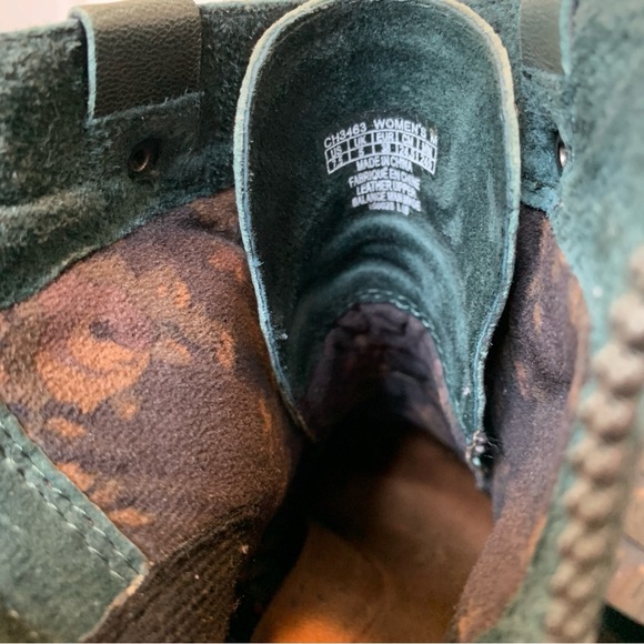 Rockport Cobb Hill Collection Boots Womens 7.5 Green Leather Army Combat Chukka - Picture 10 of 14